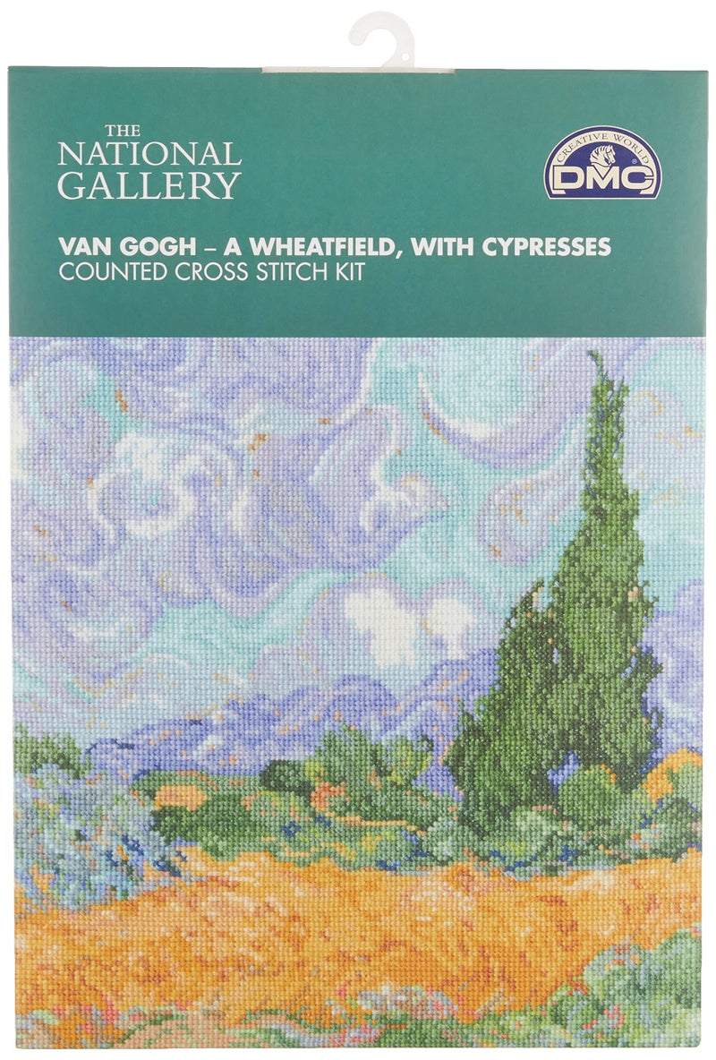 DMC Cross Stitch Kit by DMC - A Wheatfield, with Cypresses Van GOH - Image 1